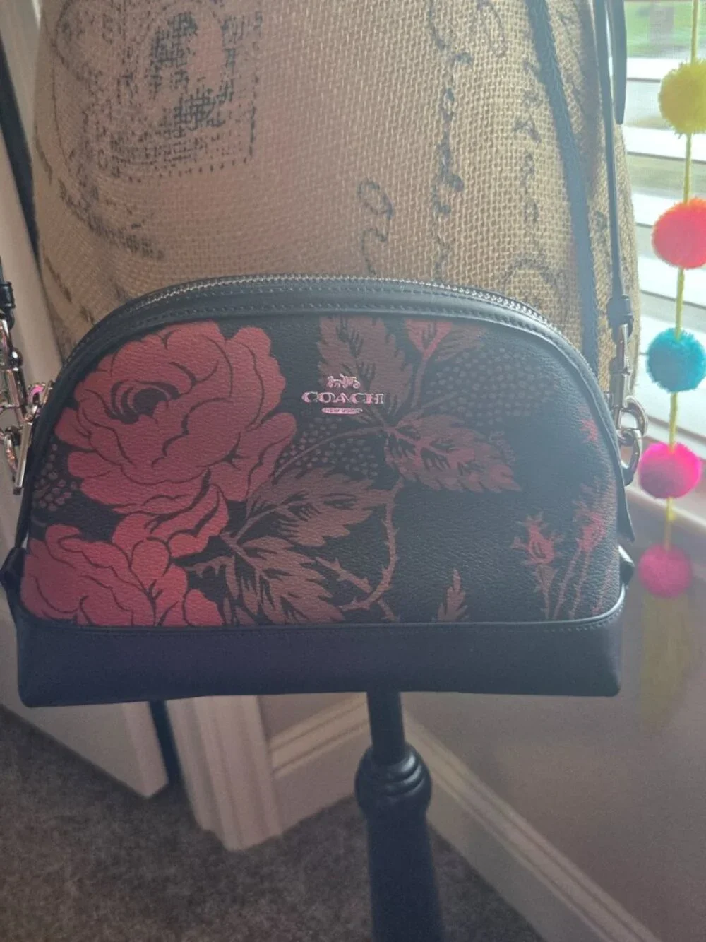 Coach Dome Rose Print Crossbody